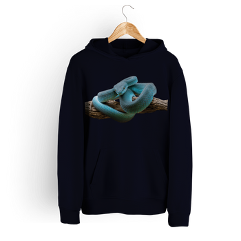 Bluza damska z kapturem wąż pyton niebieski