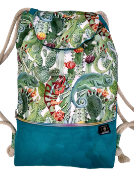 Plecak - worek z klapką gady, kameleony