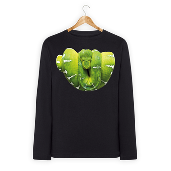 Koszulka dziecięca długi rękaw wąż pyton zielony